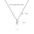 Solid 925 Sterling Silver Initial Crystal Personalised Alphabet Letter Necklace Silver